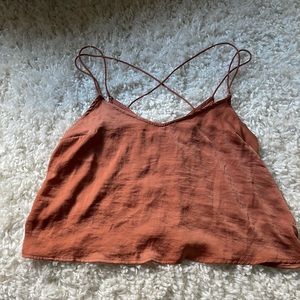 Aeropostale silk burnt orange crop top!